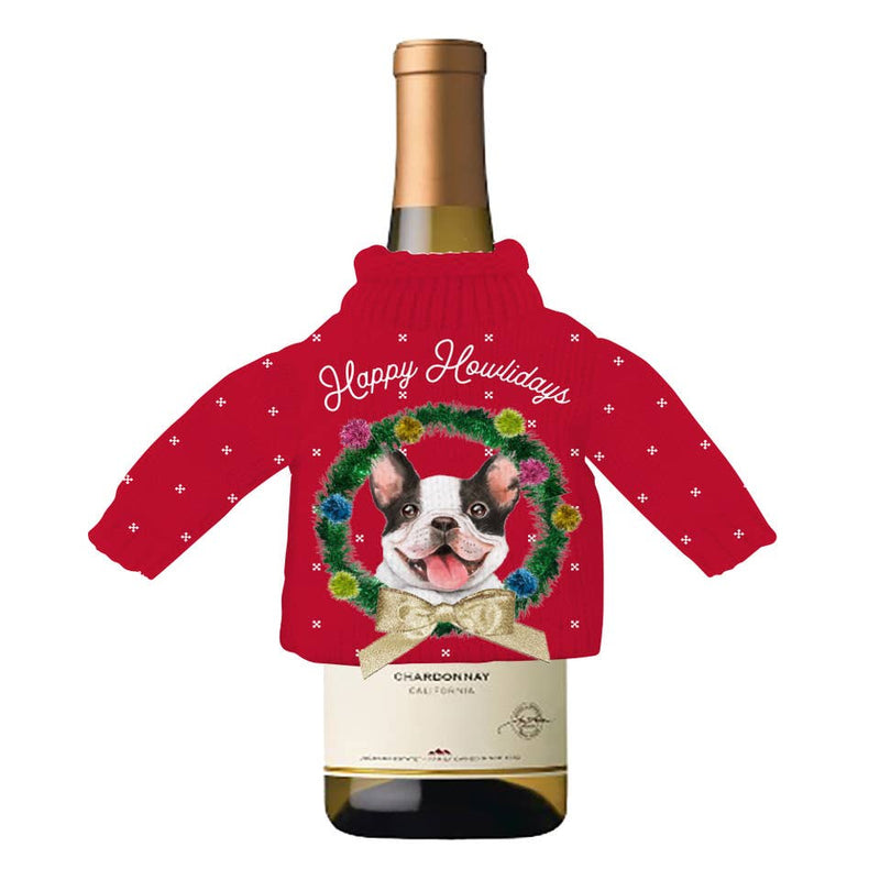 Holiday Wine Bottle Sweater | Happy Howlidays