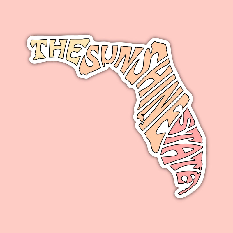 Florida Nickname Sticker - The Sunshine State (Peach)