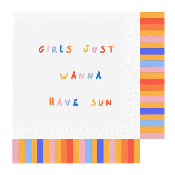 Fringe Beverage Napkins - Girls Wanna Have Sun
