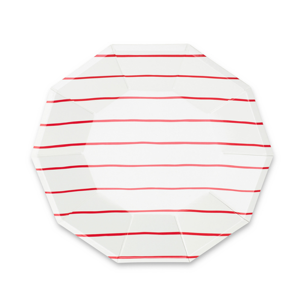 Frenchie Striped Candy Apple Plates - Dinner - 8 Pk.