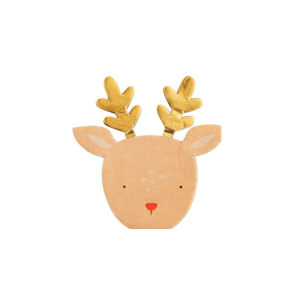 Dear Rudolph Reindeer Shaped Guest Napkin