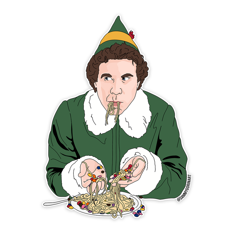 Breakfast Spaghetti, Buddy the Elf, Christmas Sticker