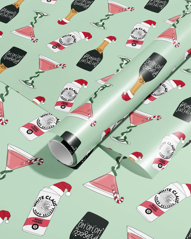 Christmas Drinks & Cocktails, Gift Wrap Wrapping Paper