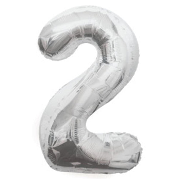 Jumbo Foil Number Balloon 34in Silver - 2
