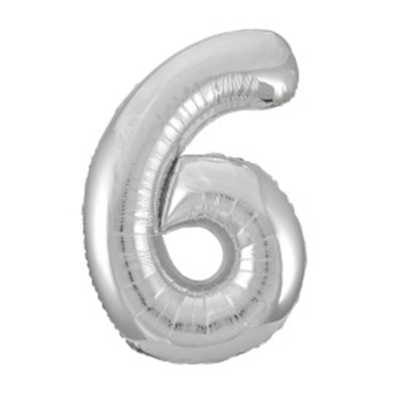Jumbo Foil Number Balloon 34in Silver - 6