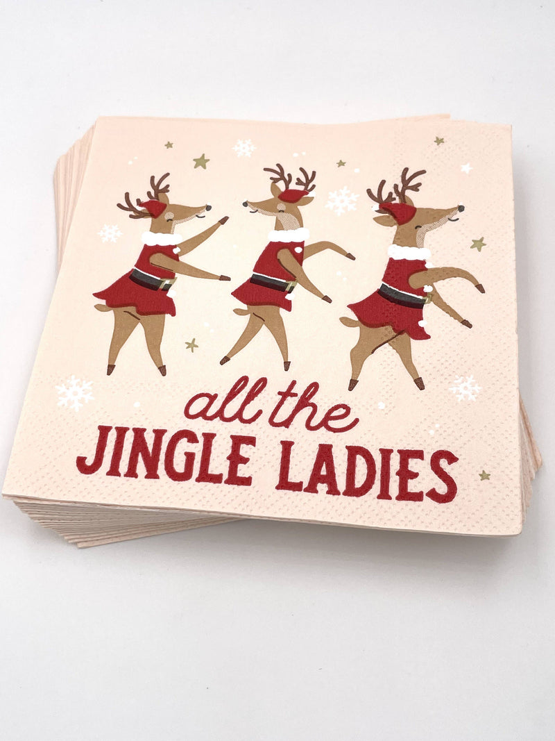 Funny Christmas Cocktail Napkins | Jingle Ladies - 20ct