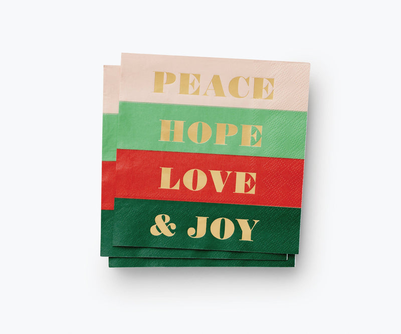 Peace & Joy Cocktail Napkins