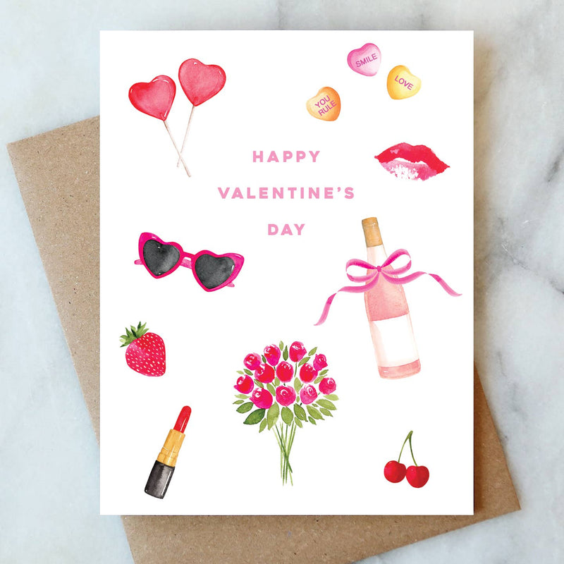 Girly Galentine's Greeting Card | Valentine’s Day Love Friendship