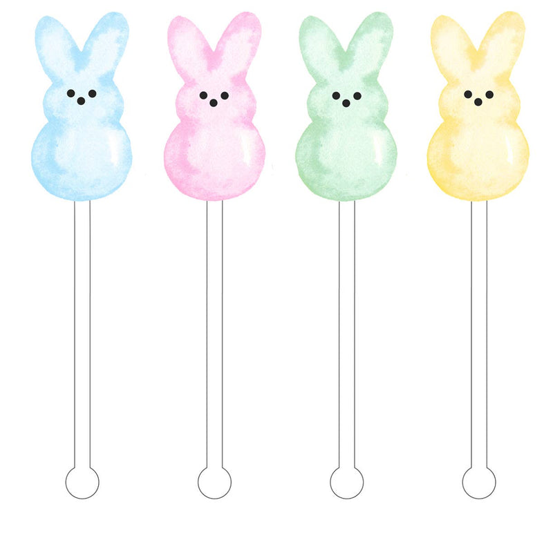 Bunny Peeps Easter Acrylic Stir Sticks Drink Stirrers