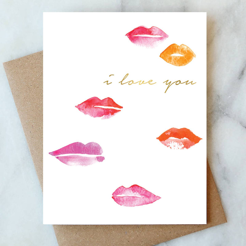 Lips I Love You Greeting Card | Valentine Love Friendship
