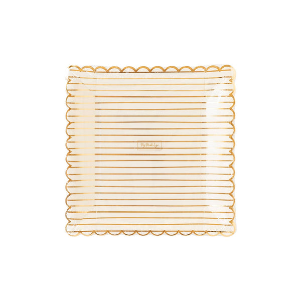 GLD941 - Golden Holiday Gold Stripes Plate
