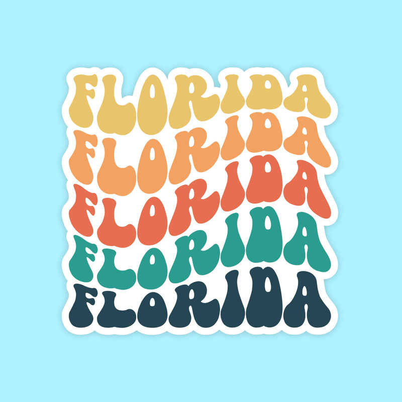 Florida Retro State Name Sticker