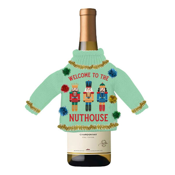 Holiday Wine Bottle Sweater | Welcome To The Nuthouse