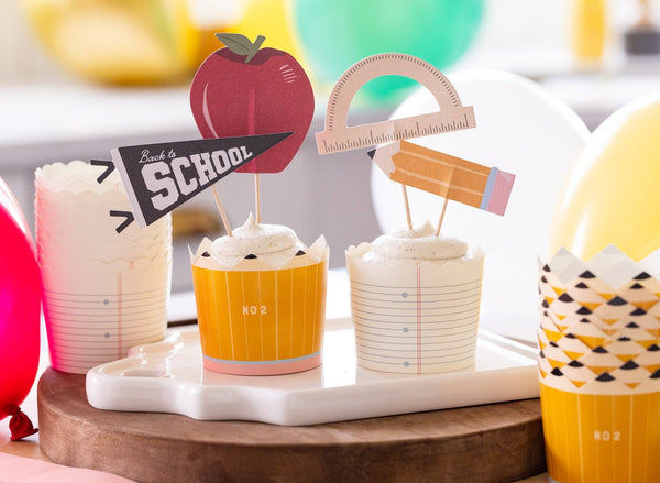 Back To School Baking Cups and Toppers