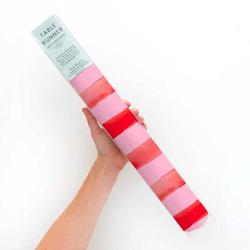 Pink & Red Stripe Table Runner Party Decor