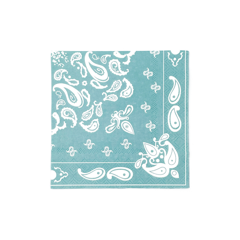 Dusty Turquoise Bandana Cocktail Napkins (Set of 20)