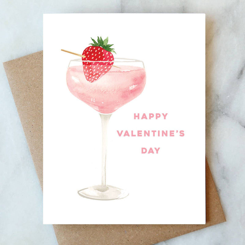 Valentine Cocktail Greeting Card | Valentine Love Friendship