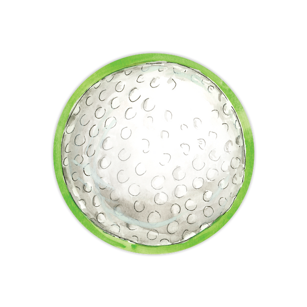 Handpainted Golf Ball w Green Border Die-Cut Accent