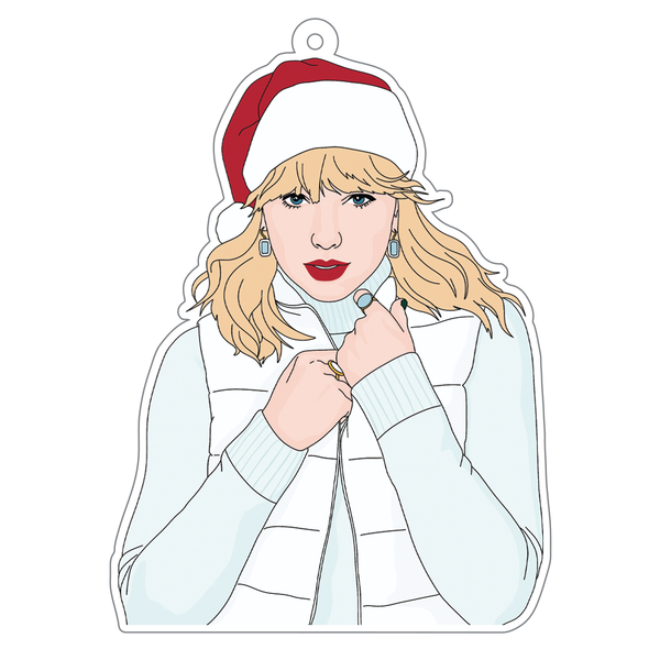 Taylor Swift, Tis the Damn Season White Acrylic Ornament