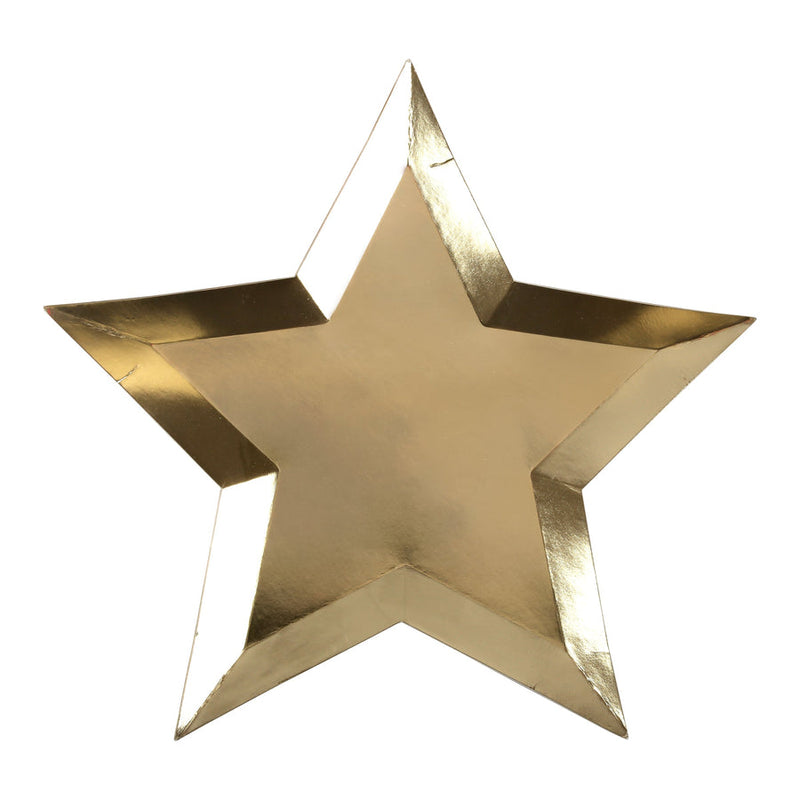 Gold Foil Star Plates (x 8)